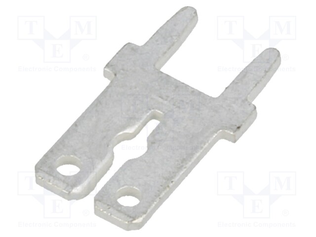 Terminal: flat; 6.4mm; 0.8mm; male; THT; brass; tinned; straight