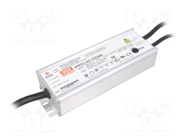 Power supply: switched-mode; LED; 65.1W; 18÷186VDC; 210÷350mA