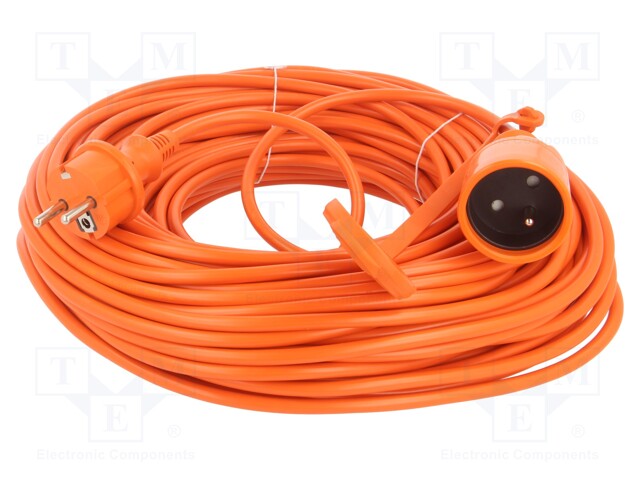Extension lead; Sockets: 1; PVC; orange; 3x1mm2; 40m; 10A; STANDARD