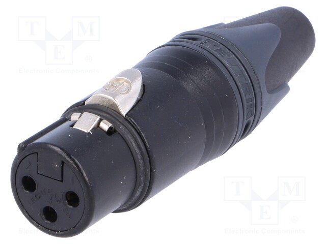 Plug; XLR; female; PIN: 3; straight; for cable; soldering; 16A
