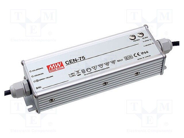 Power supply: switched-mode; LED; 75.6W; 54VDC; 49÷58VDC; 1.4A