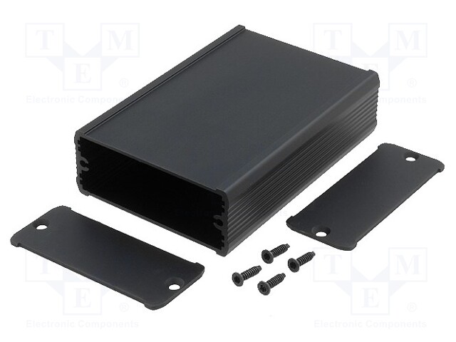 Enclosure: with panel; TUF; X: 69mm; Y: 100mm; Z: 28mm; aluminium
