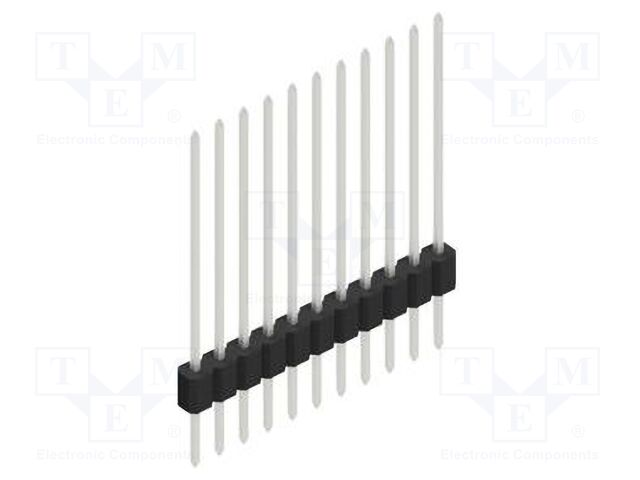 Connector: pin strips; pin header; male; PIN: 11; 1.27mm; THT; 1x11