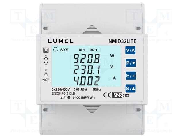 Counter; digital,mounting; for DIN rail mounting; three-phase