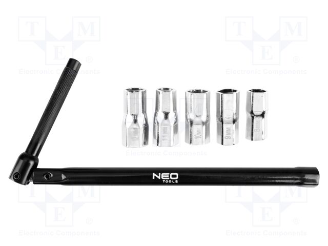 Wrenches set; 6-angles,socket spanner,with joint; 5pcs.