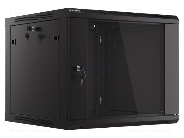 Enclosure: rack cabinet; Standard: 19"; 9U; black; Z: 600mm; X: 600mm