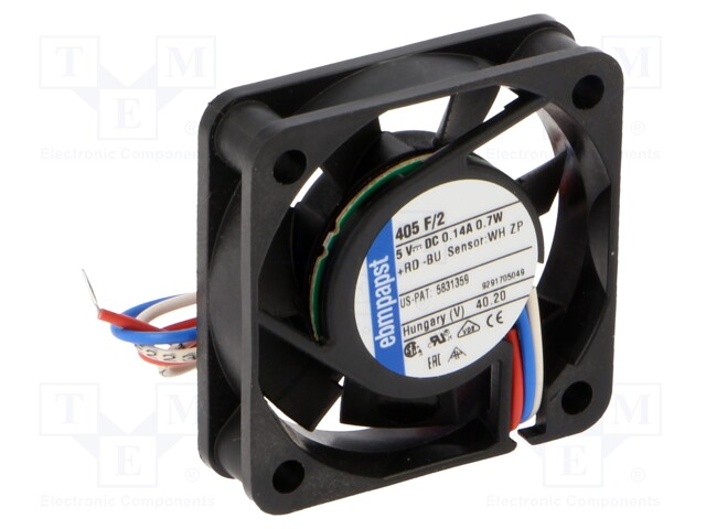 Fan: DC; axial; 40x40x10mm; 8m3/h; 22.1dBA; slide bearing; 5400rpm