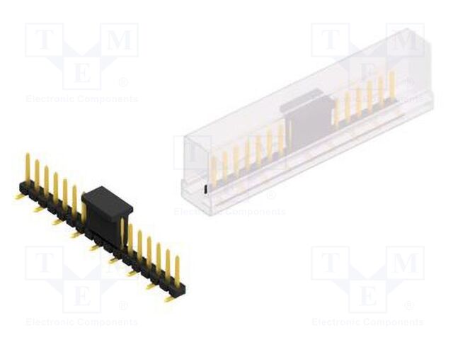 Connector: pin strips; pin header; male; PIN: 17; 2.54mm; SMT; 1x17