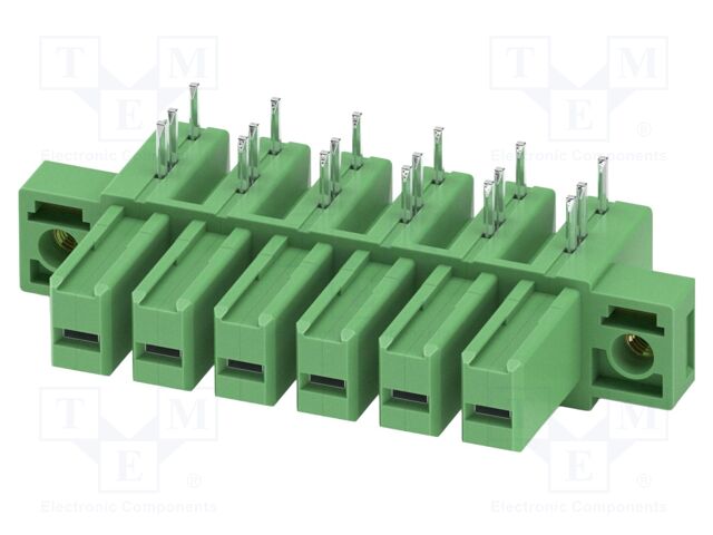 PCB headers, nominal cross section: 6 mm?, color: green, nom
