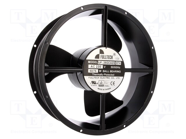 Fan: AC; axial; 230VAC; Ø254x89mm; 1110m3/h; 61dBA; ball bearing
