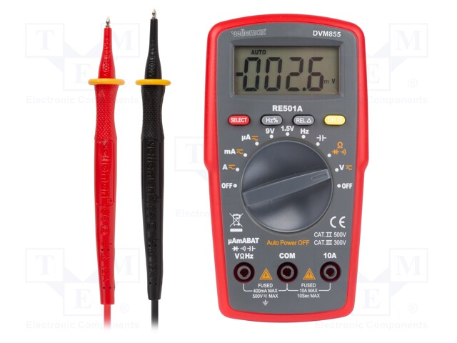 Digital multimeter; LCD 3,75 digit (4000); Diode test: yes