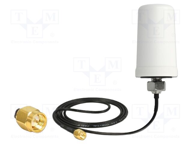 Antenna; GSM,UMTS,external; white; SMA; screw; male; 50Ω; IP67; 1m