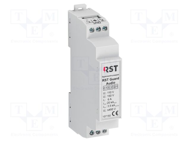 Surge arrester; In 8/20us: 20kA; 110VAC; for DIN rail mounting