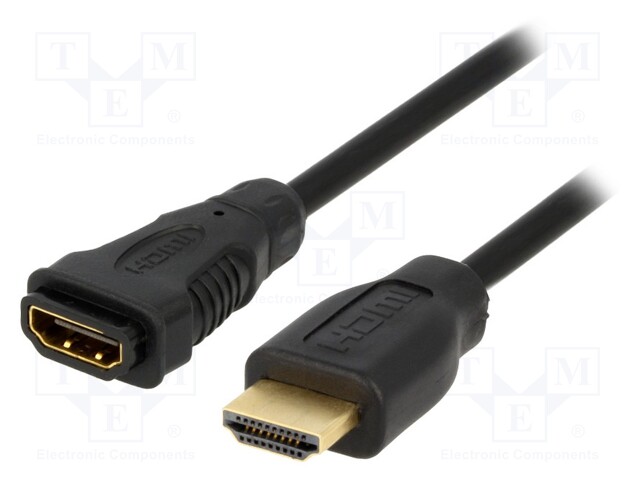 Cable; HDMI 1.4; HDMI socket,HDMI plug; 5m; black