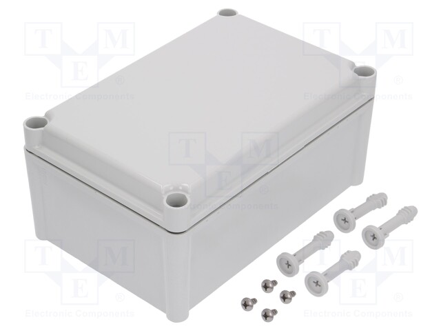 Enclosure: multipurpose; X: 188mm; Y: 278mm; Z: 130mm; SOLID; grey