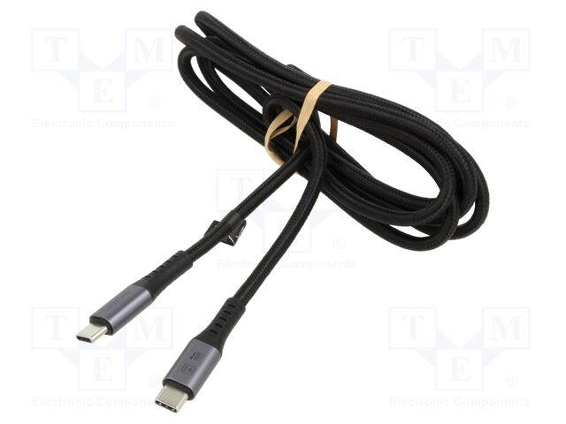 Cable; USB 3.2 Gen 2x2; USB C plug,both sides; 1.5m; black; 240W