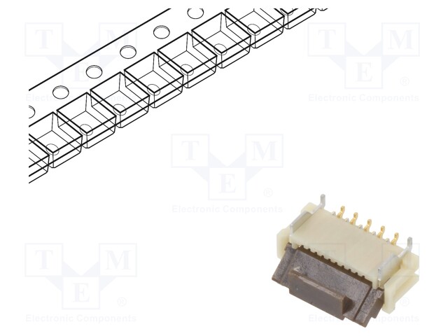 Connector: FFC (FPC); vertical; PIN: 10; ZIF; SMT; FH12; 50V; 500mA