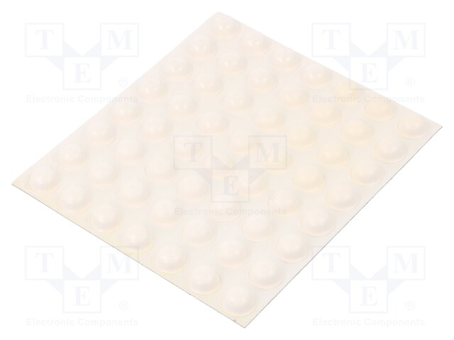 Self-adhesive foot; H: 5.1mm; white; polyurethane; Dim: Ø11.2mm