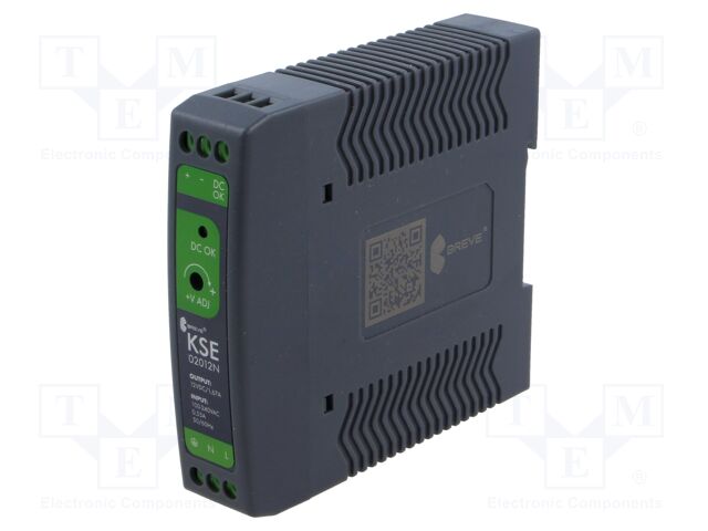 Power supply: switched-mode; for DIN rail; 20W; 12VDC; 1.67A; IP20