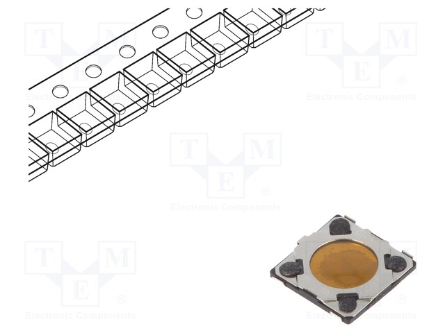 Microswitch TACT; SPST; Pos: 2; 0.02A/15VDC; SMT; 0.43mm; OFF-(ON)