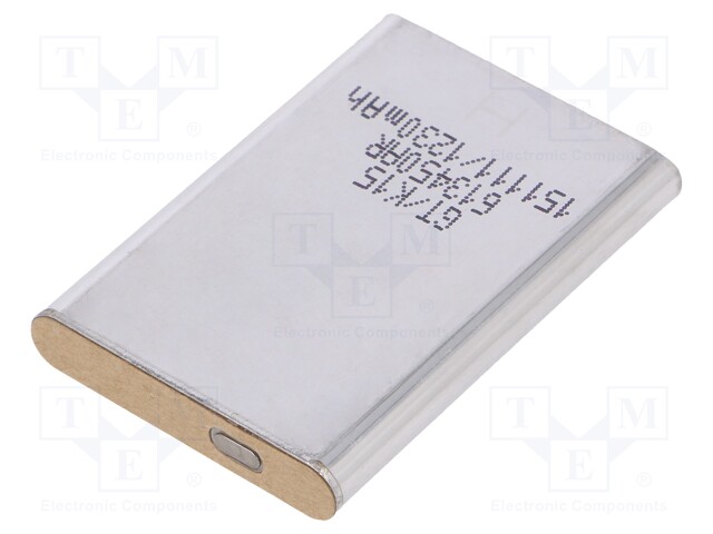 Re-battery: Li-Ion; 3.7V; 1230mAh; 6.1x50x34mm