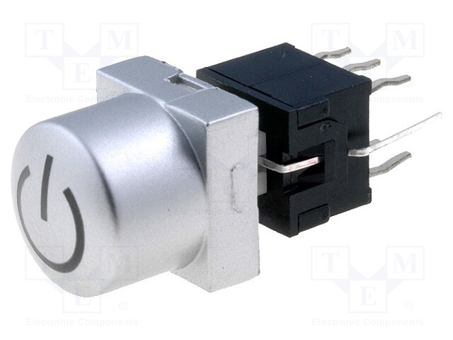 Switch: keypad; Pos: 2; DPDT; 0.1A/30VDC; silver; Illumin: LED; green