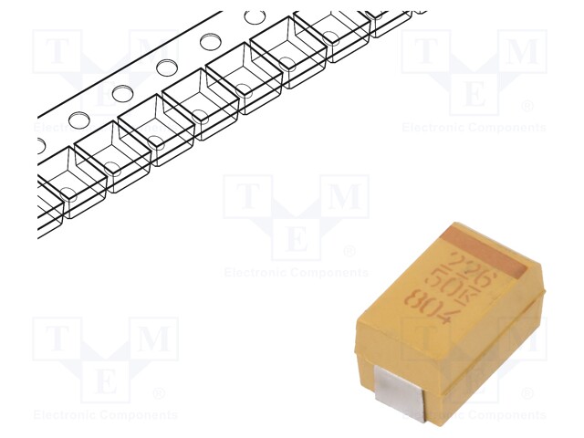 Capacitor: tantalum; 22uF; 50VDC; SMD; Case: X; 2917; ±20%; -55÷125°C