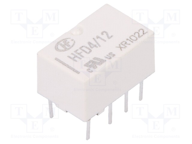 Relay: electromagnetic; DPDT; Ucoil: 12VDC; 0.5A/125VAC; 2A/30VDC
