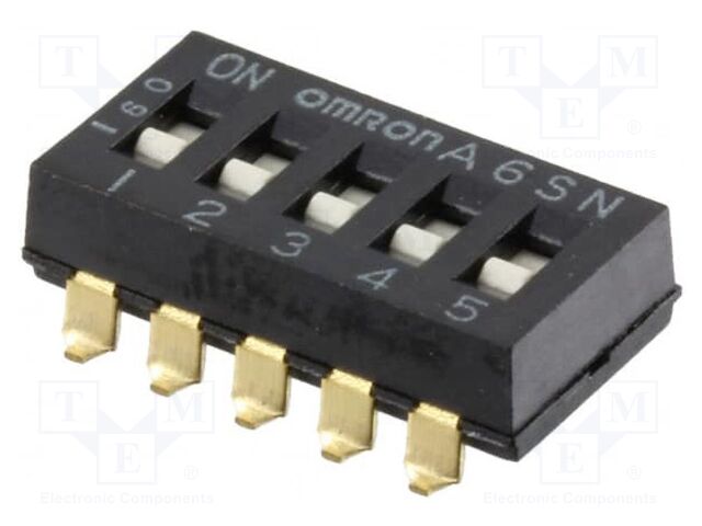 Switch: DIP-SWITCH; Poles number: 5; ON-OFF; 0.025A/24VDC; Pos: 2