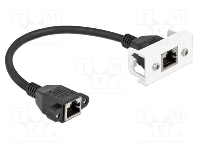 Easy 45; RJ45 socket,both sides; on panel,in housing,push-in