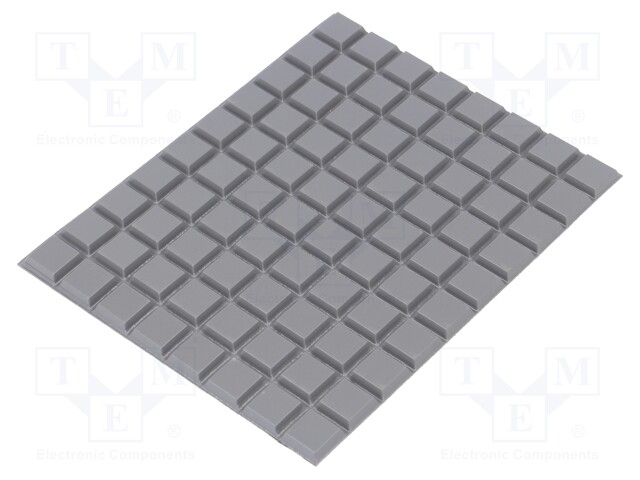 Self-adhesive foot; H: 3mm; grey; polyurethane; Shore hardness: 70