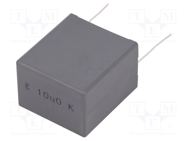 Capacitor: polypropylene; X2; 10uF; 37.5mm; ±10%; 41.5x45x30mm