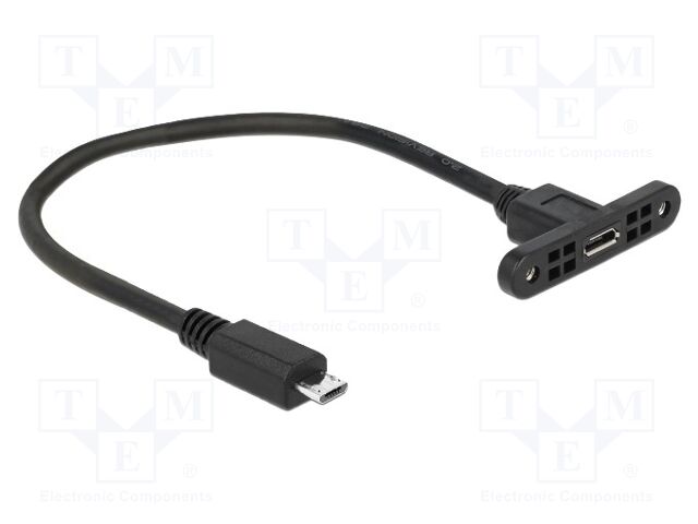 Cable; USB 2.0; USB B micro socket,USB B micro plug; 0.25m