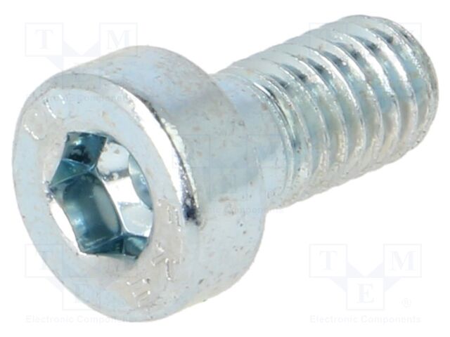 Screw; M5x10; 0.8; Head: cheese head; hex key; HEX 4mm; steel; zinc