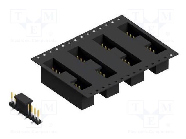 Connector: pin strips; pin header; male; PIN: 9; 2.54mm; SMT; 1x9