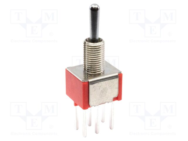 Switch: toggle; Pos: 3; DP3T; (ON)-OFF-(ON); 2A/250VAC; 5A/28VDC