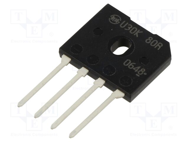Bridge rectifier: single-phase; Urmax: 800V; If: 30A; Ifsm: 350A
