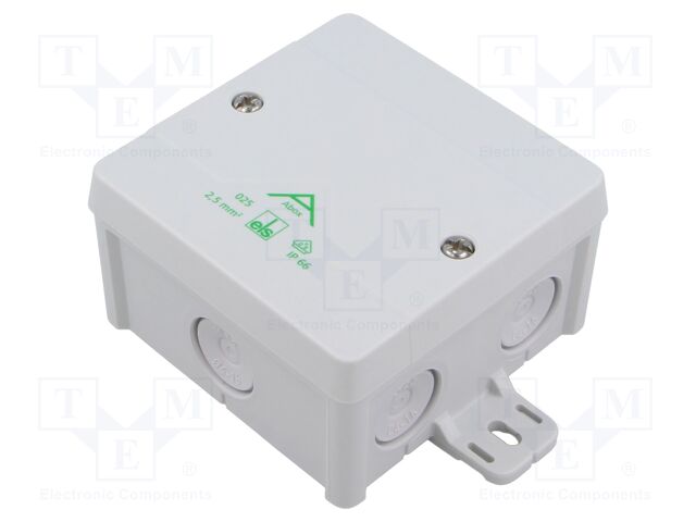 Enclosure: junction box; X: 87mm; Y: 87mm; Z: 52mm; polypropylene PP
