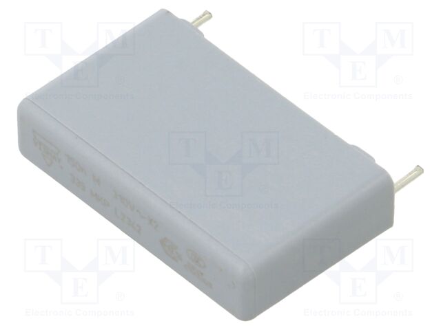 Capacitor: polypropylene; X2; 0.15uF; 310V; 630VDC; 26x6x15.5mm