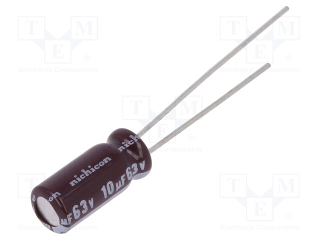 Capacitor: electrolytic; low impedance; THT; 10uF; 50VDC; Ø5x11mm