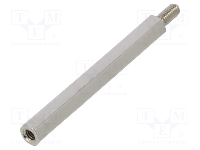 Screwed spacer sleeve; Int.thread: M2,5; 35mm; Ext.thread: M2,5