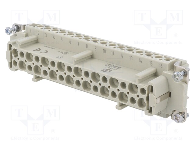 Connector: rectangular; female; Han E; PIN: 32; 32+PE; size L32B