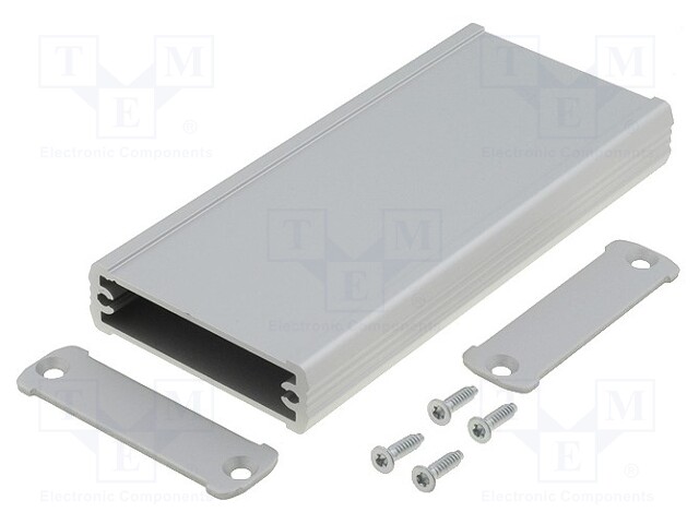 Enclosure: with panel; TUF; X: 55mm; Y: 120mm; Z: 16mm; aluminium
