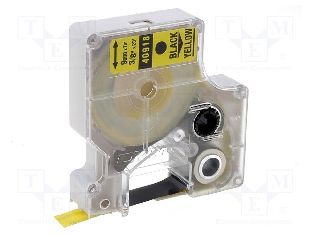 Tape; Width: 9mm; Colour: yellow; Character colour: black; L: 7m