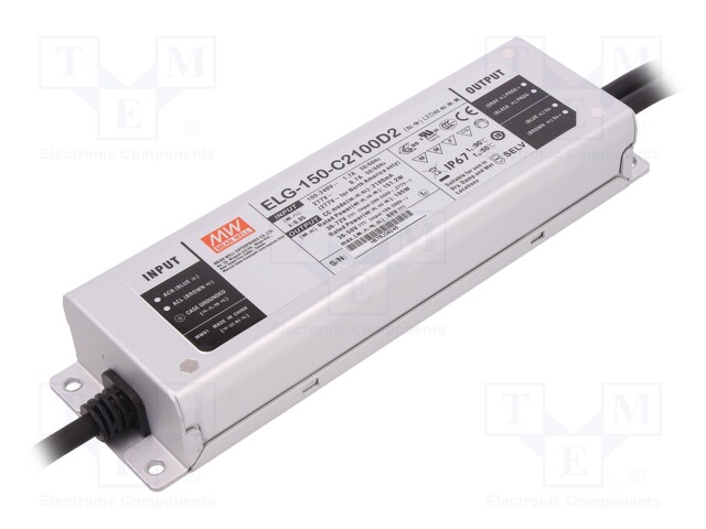 Power supply: switched-mode; LED; 151.2W; 36÷72VDC; 2.1A; IP67