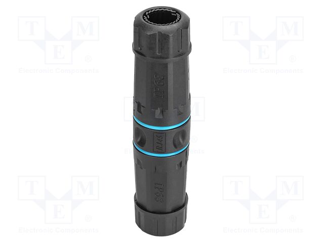 RJ 45 coupler; black; IEEE 802.3af/at; Cat: 6a; IP68