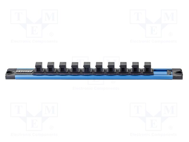 Magnetic rail; 340x29x30mm; socket bits; Sockets: 10; 1/2"