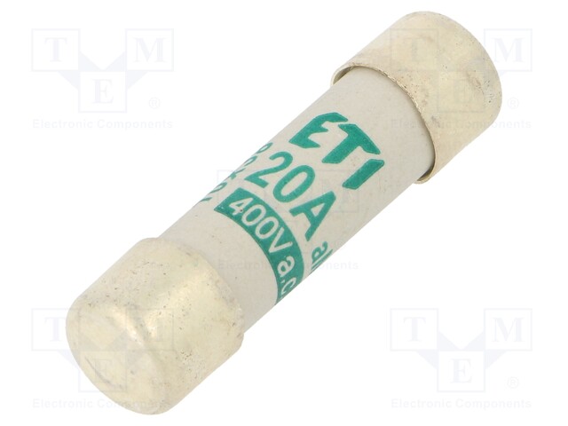 Fuse: fuse; aM; 20A; 400VAC; cylindrical; 10,3x38mm