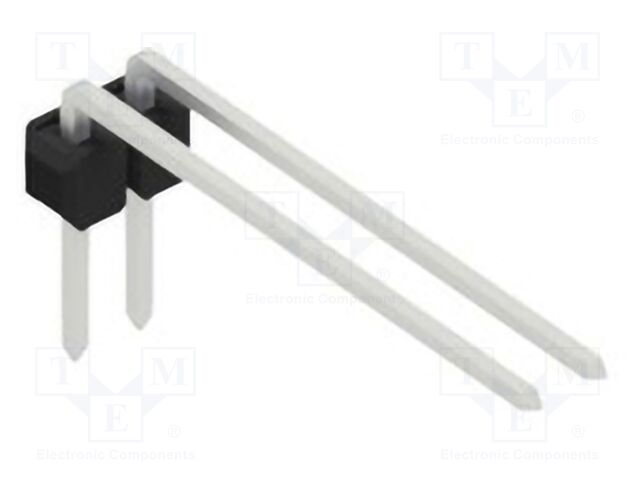 Connector: pin strips; pin header; male; PIN: 2; 2.54mm; THT; 1x2
