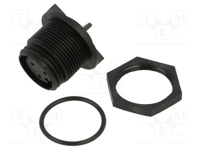 Connector: circular; socket; female; PIN: 3; w/o contacts; IP68